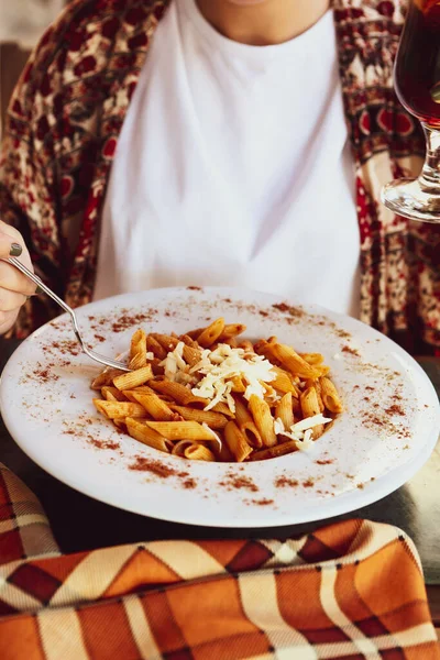 Savoureux Appétissant Classique Pâtes Italiennes Avec Une Délicieuse Sauce — Photo