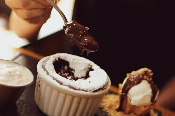 Chocolate Souffle Ice Cream — Stock Photo, Image