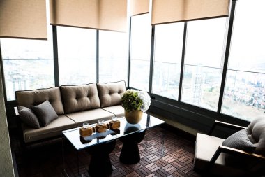 Modern balkon terasının içi