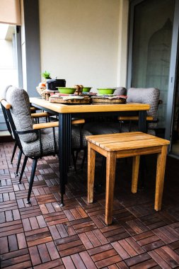 Modern balkon terasının içi