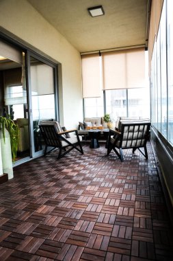 Modern balkon terasının içi