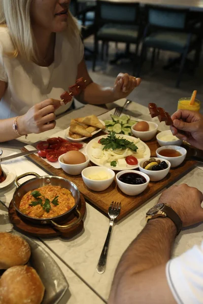 Rich Delicious Turkish Breakfast — Stock Photo, Image