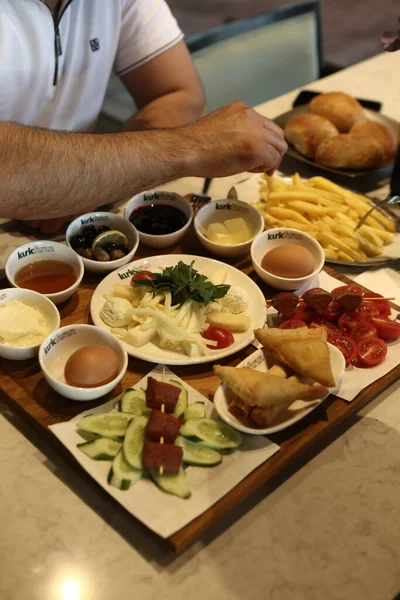 Rika Och Utsökt Turkisk Frukost — Stockfoto