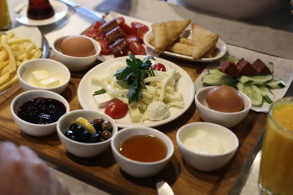 Rika Och Utsökt Turkisk Frukost — Stockfoto