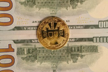 Multi Euro ve Dolar nakit, farklı türde yeni nesil banknotlar, ve bitcoin