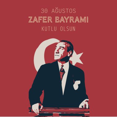 30 Ağustos Zafer Bayrami Günü Türkiye. Tercümesi: 30 Ağustos 'ta Türkiye' de zafer ve Ulusal Gün kutlandı. kutlama cumhuriyeti, tasarım unsurları için grafik