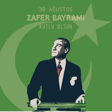30 Ağustos Zafer Bayrami Günü Türkiye. Tercümesi: 30 Ağustos 'ta Türkiye' de zafer ve Ulusal Gün kutlandı. kutlama cumhuriyeti, tasarım unsurları için grafik