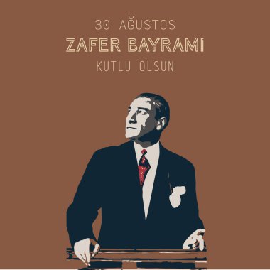 30 Ağustos Zafer Bayrami Günü Türkiye. Tercümesi: 30 Ağustos 'ta Türkiye' de zafer ve Ulusal Gün kutlandı. kutlama cumhuriyeti, tasarım unsurları için grafik