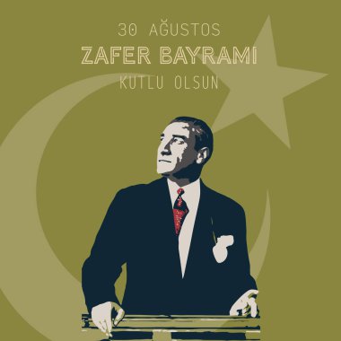 30 Ağustos Zafer Bayrami Günü Türkiye. Tercümesi: 30 Ağustos 'ta Türkiye' de zafer ve Ulusal Gün kutlandı. kutlama cumhuriyeti, tasarım unsurları için grafik