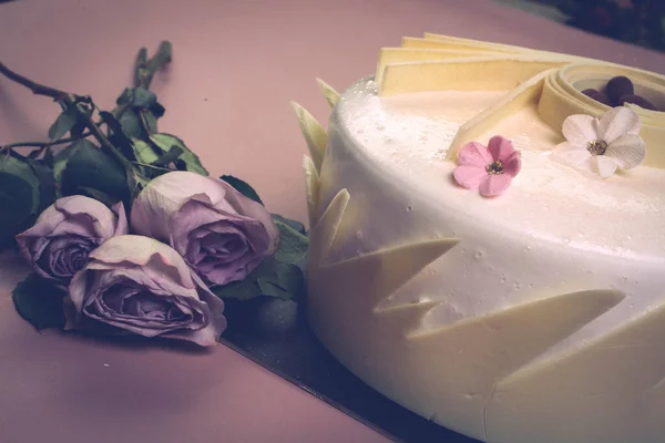 Board Delicious Cake Table — Stock Photo, Image