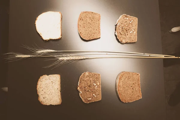 Delicioso Pão Assado Estético Natural — Fotografia de Stock