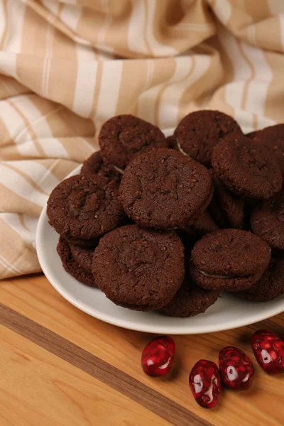 Galletas Con Chispas Chocolate Negro — Foto de Stock