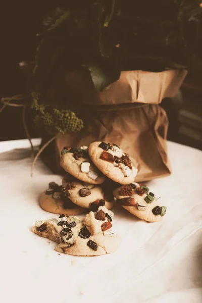 Galletas Con Chispas Chocolate Negro — Foto de Stock