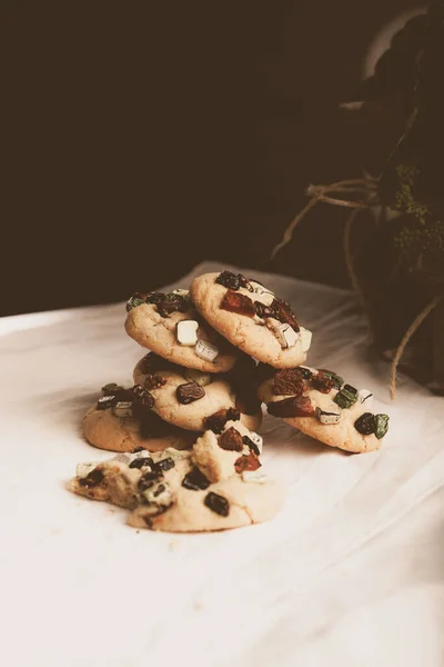 Galletas Con Chispas Chocolate Negro —  Fotos de Stock