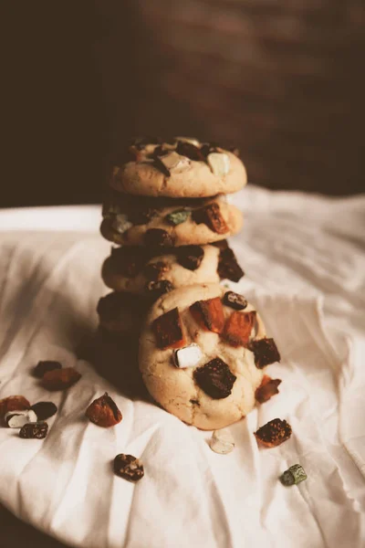 Galletas Con Chispas Chocolate Negro — Foto de Stock