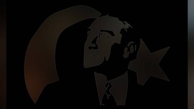 Atatürk 'ün çizimi. Türkiye Cumhuriyeti 'nin ilk cumhurbaşkanı. 