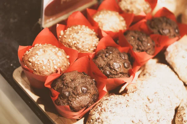 Gruppo Biscotti Assortiti Gocce Cioccolato Farina Avena Uvetta Cioccolato Bianco — Foto Stock