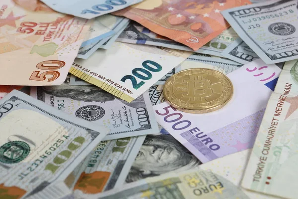 Multi Euro Dolar Contant Geld Munt Verschillende Soorten Nieuwe Generatie — Stockfoto