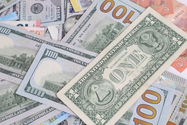 Multi Euro Dolar Contant Geld Munt Verschillende Soorten Nieuwe Generatie — Stockfoto