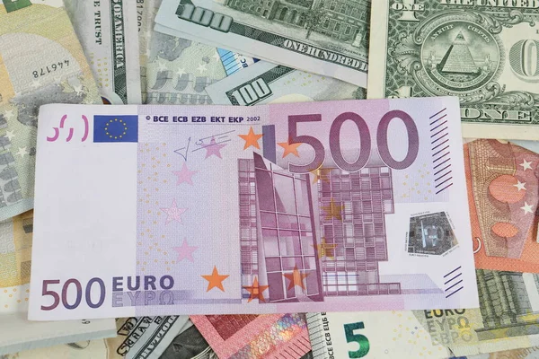 Multi Euro Nakit Bozuk Para Farklı Türde Yeni Nesil Banknotlar — Stok fotoğraf