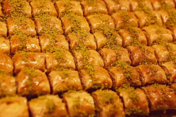 Baklava Tradicional Postre Turco Con Anacardo Nueces Baklava Casera Con —  Fotos de Stock