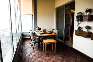 Modern balkon terasının içi