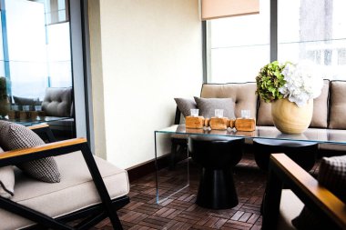 Modern balkon terasının içi