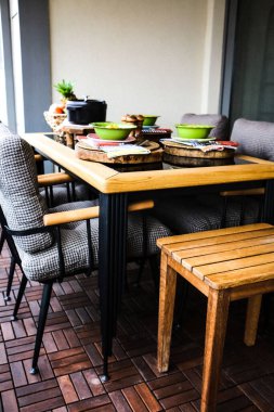 Modern balkon terasının içi