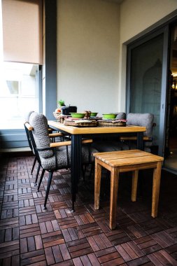 Modern balkon terasının içi