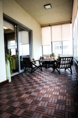 Modern balkon terasının içi