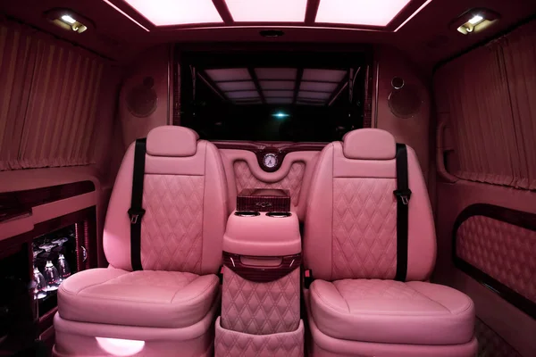 Luxury Modern Pink Car Interior — Stock Photo, Image