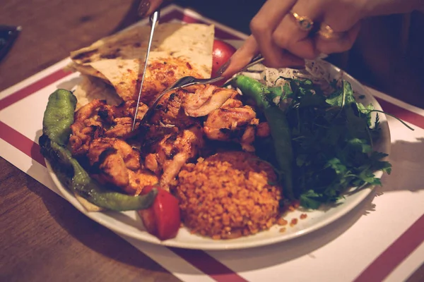 Török Arab Hagyományos Ramadán Kebab — Stock Fotó