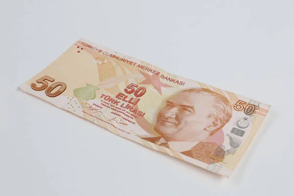 Turkse Valuta Turkse Lire Bankbiljetten — Stockfoto