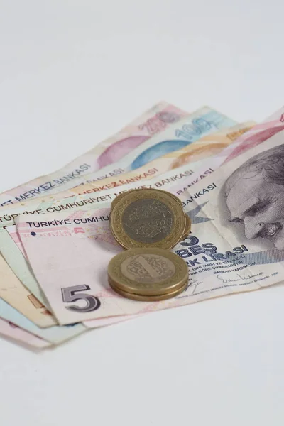 Moneda Turca Billetes Lira Turca — Foto de Stock