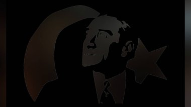 Atatürk 'ün çizimi. Türkiye Cumhuriyeti 'nin ilk cumhurbaşkanı. 