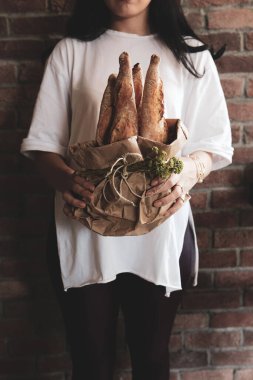 Lezzetli doğal estetik fırınlanmış ekmek