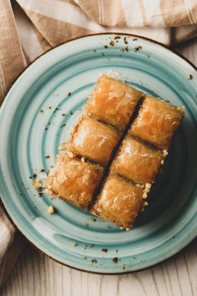 Tradycyjny Turecki Deser Baklava Nerkowca Orzechy Włoskie Domowej Roboty Baklava — Zdjęcie stockowe