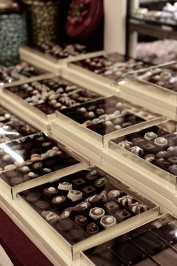 bir sürü değişik çikolatalı pralin