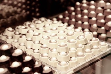 bir sürü değişik çikolatalı pralin