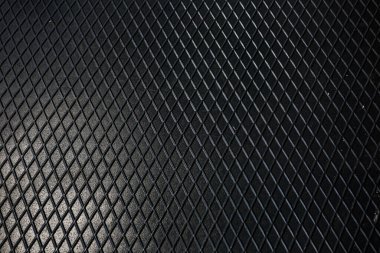 Siyah metal desenli çelik arka plan. Delinmiş metal levha.