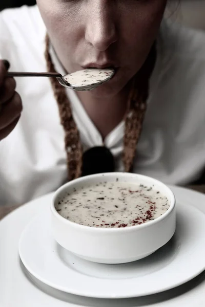 Sopa Deliciosa Sopa Legumes Tigela — Fotografia de Stock