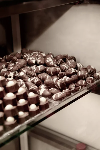 Bir Sürü Değişik Çikolatalı Pralin — Stok fotoğraf