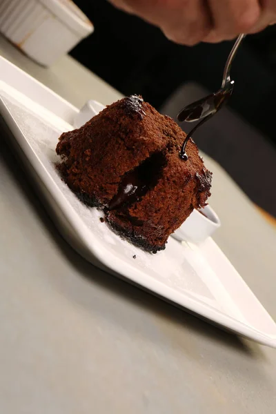 Chocolate Souffle Ice Cream — Stock Photo, Image