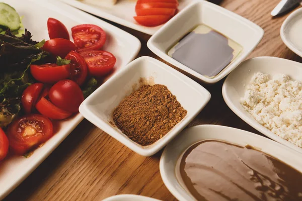 Rika Och Utsökt Turkisk Frukost — Stockfoto