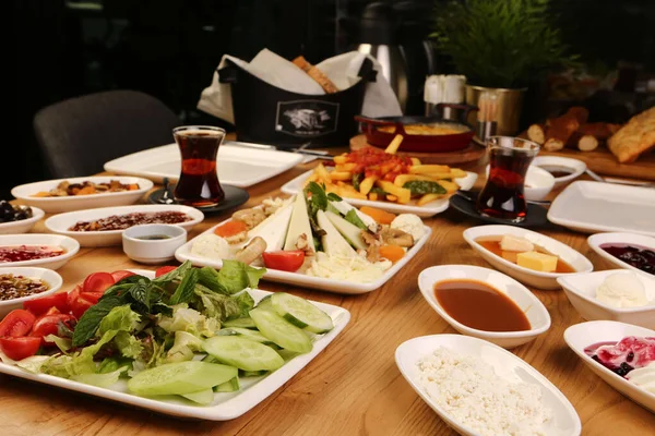 Rich Delicious Turkish Breakfast — Stock Photo, Image