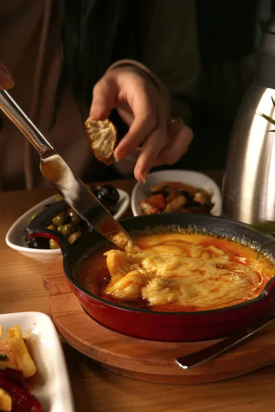 Reichhaltiges Und Köstliches Türkisches Frühstück — Stockfoto