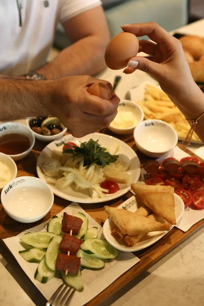 Rich Delicious Turkish Breakfast — Stock Photo, Image