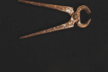 Bir çift paslı meme ucu.