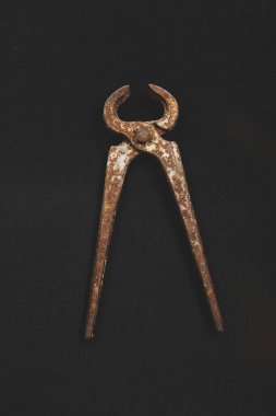 Bir çift paslı meme ucu.