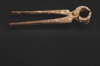 Bir çift paslı meme ucu.